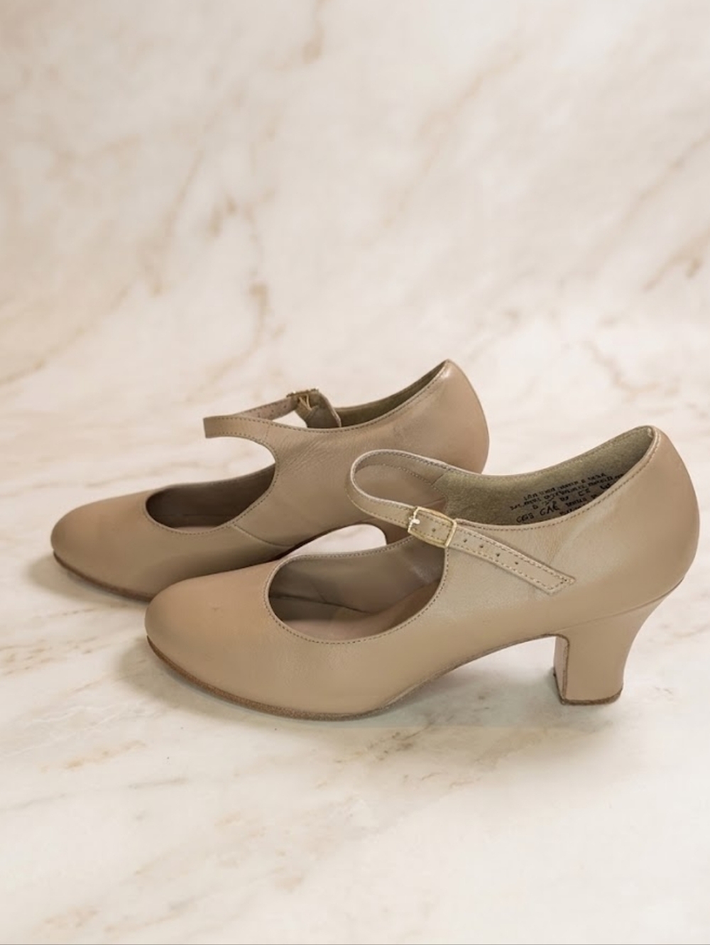 Classic Mary Jane Heels in Taupe